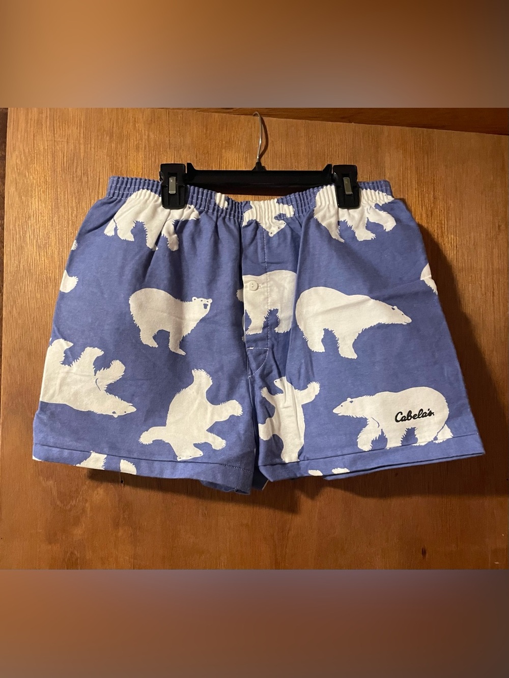 Hatley for Cabela’s Women Blue Polar Bear Print Pajama PJ Shorts Medium. Cotton